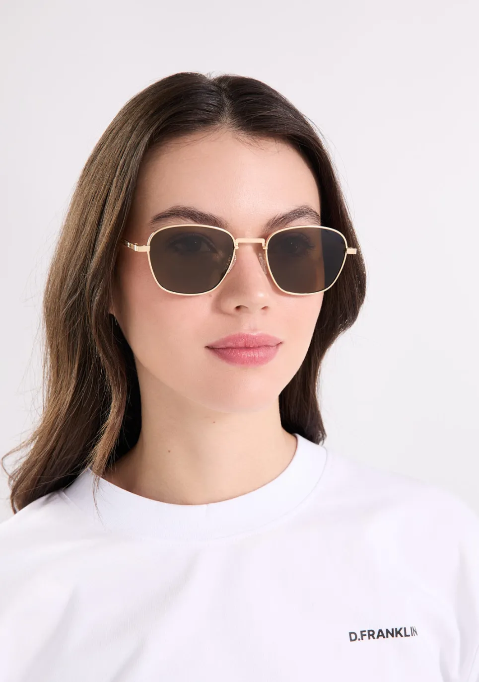 D.Franklin Quad Legacy Gold / Brown|Damen Eckige Sonnenbrillen|Eckige Sonnenbrillen
