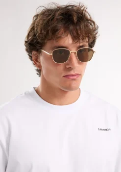 D.Franklin Quad Legacy Gold / Brown|Damen Eckige Sonnenbrillen|Eckige Sonnenbrillen