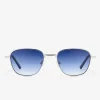 D.Franklin Quad Legacy Silver / Gradient Blue|Damen Eckige Sonnenbrillen|Eckige Sonnenbrillen