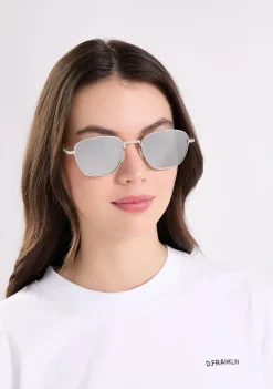 D.Franklin Quad Legacy Silver / Silver|Damen Eckige Sonnenbrillen|Eckige Sonnenbrillen
