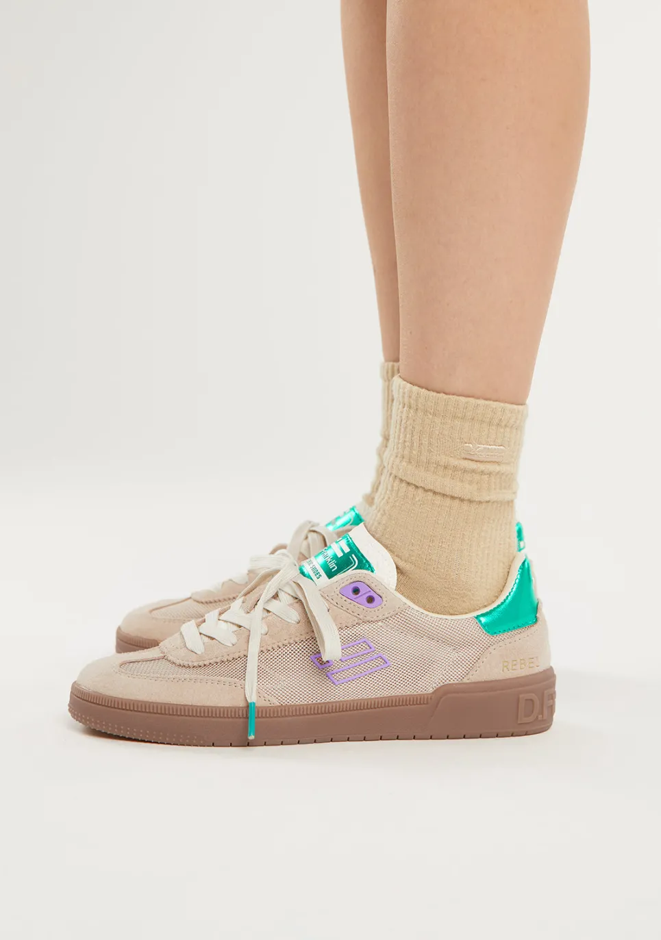 D.Franklin Rebel Mesh Flag Beige|Damen Sneakers