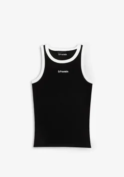 D.Franklin Rib Tank Top Black / White|Damen T-Shirts