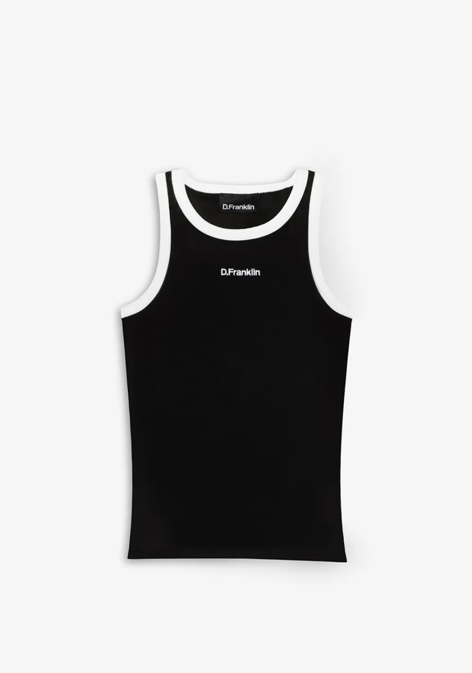 D.Franklin Rib Tank Top Black / White|Damen T-Shirts
