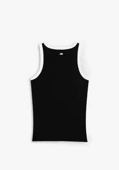 D.Franklin Rib Tank Top Black / White|Damen T-Shirts