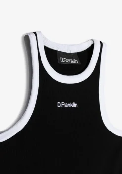 D.Franklin Rib Tank Top Black / White|Damen T-Shirts