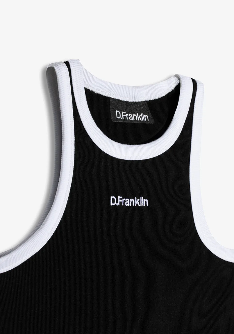 D.Franklin Rib Tank Top Black / White|Damen T-Shirts