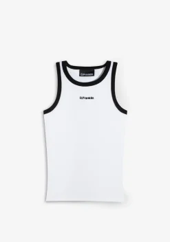 D.Franklin Rib Tank Top White / Black|Damen T-Shirts