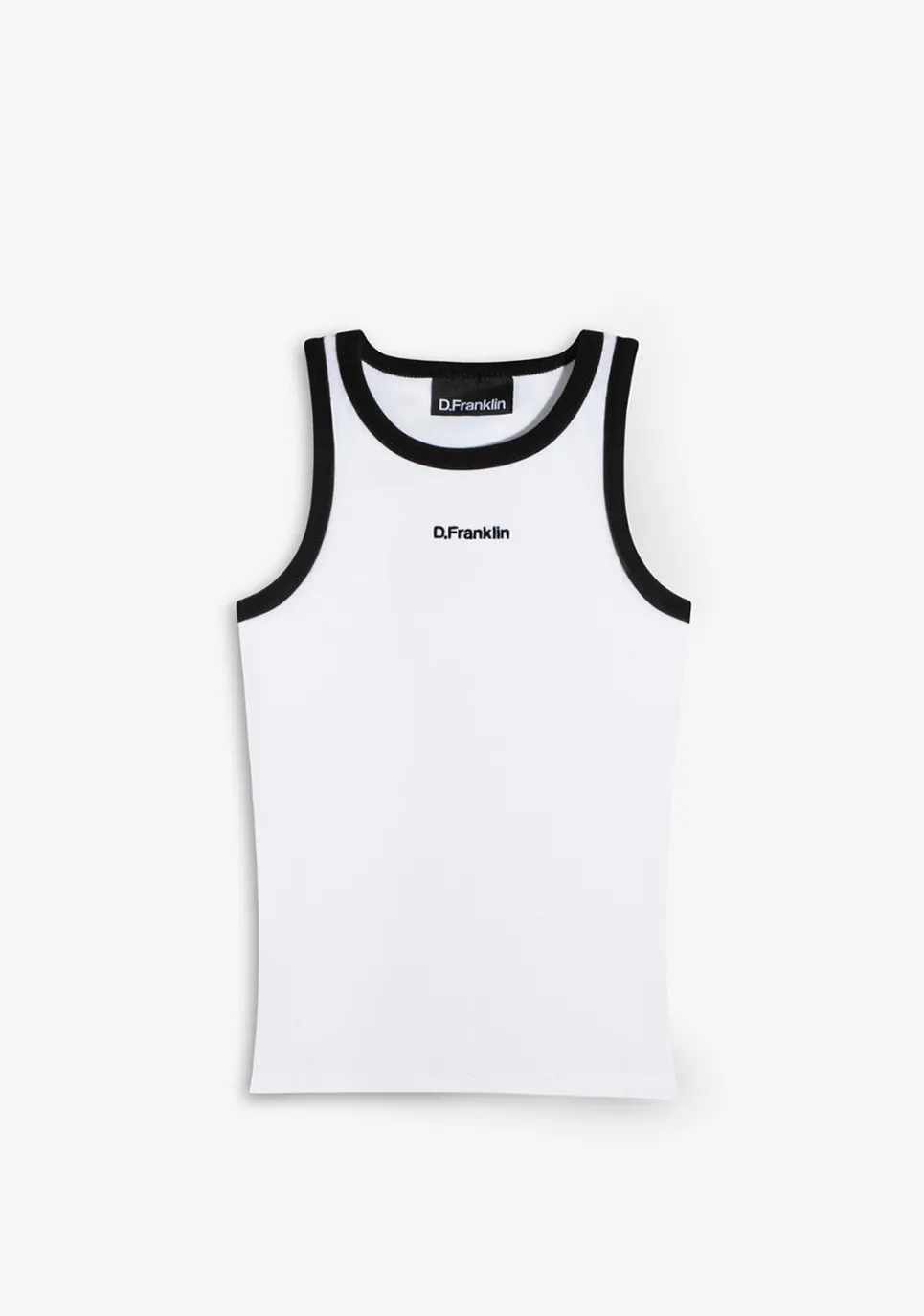 D.Franklin Rib Tank Top White / Black|Damen T-Shirts