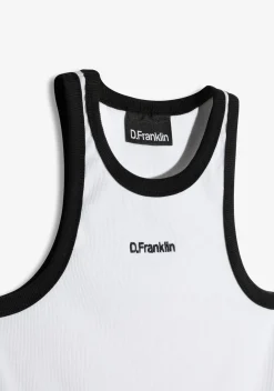 D.Franklin Rib Tank Top White / Black|Damen T-Shirts