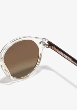D.Franklin Roller Round V2 Crystal / Brown|Damen Runde Sonnenbrillen|Polarisierte Sonnenbrillen
