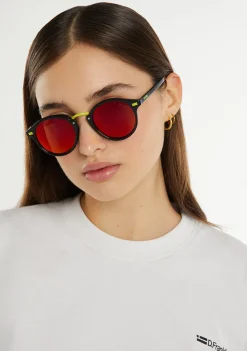 D.Franklin Roller Round V2 Limited Black|Damen Runde Sonnenbrillen|Polarisierte Sonnenbrillen