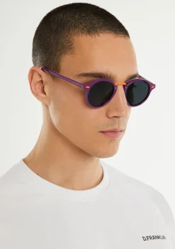 D.Franklin Roller Round V2 Limited Purple|Damen Runde Sonnenbrillen|Polarisierte Sonnenbrillen