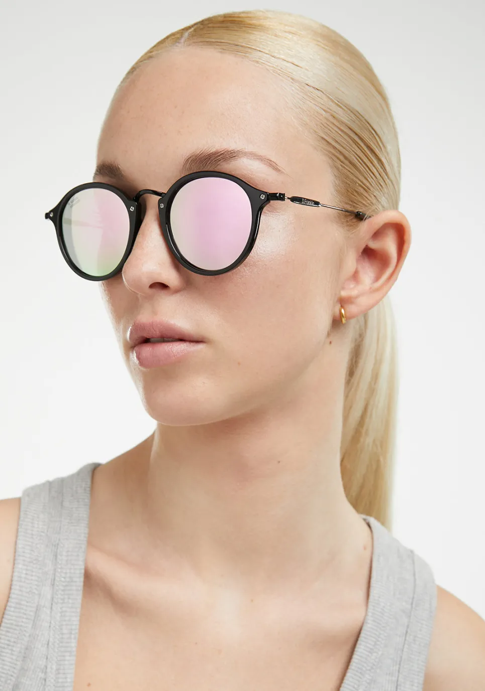 D.Franklin Roller TR90 Black / Pink|Damen Runde Sonnenbrillen