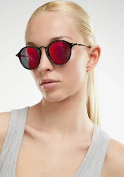 D.Franklin Roller TR90 Black / Red|Damen Runde Sonnenbrillen|Runde Sonnenbrillen