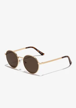 D.Franklin Round Legacy Gold / Dark Brown|Damen Runde Sonnenbrillen|Runde Sonnenbrillen