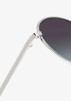 D.Franklin Round Legacy Silver / Gradient Grey|Damen Runde Sonnenbrillen|Runde Sonnenbrillen
