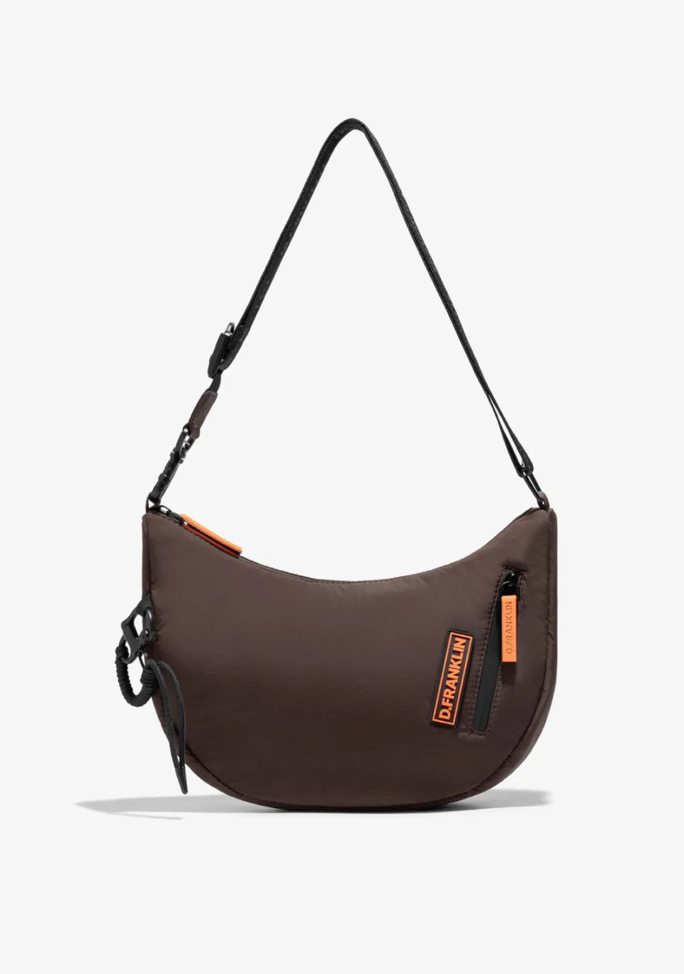 D.Franklin Round Nylon Crossbody Bag Brown + Custom Set Orange|Damen Taschen