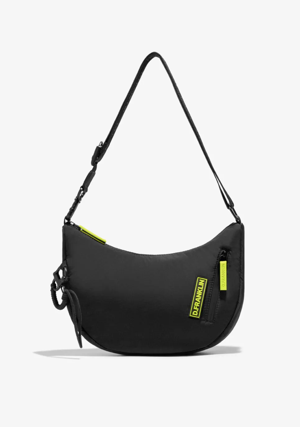 D.Franklin Round Nylon Crossbody Bag Black + Custom Set Lime|Damen Taschen