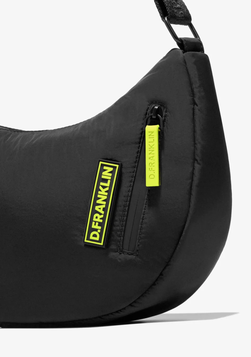 D.Franklin Round Nylon Crossbody Bag Black + Custom Set Lime|Damen Taschen