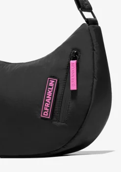 D.Franklin Round Nylon Crossbody Bag Black + Custom Set Fuchsia|Damen Taschen