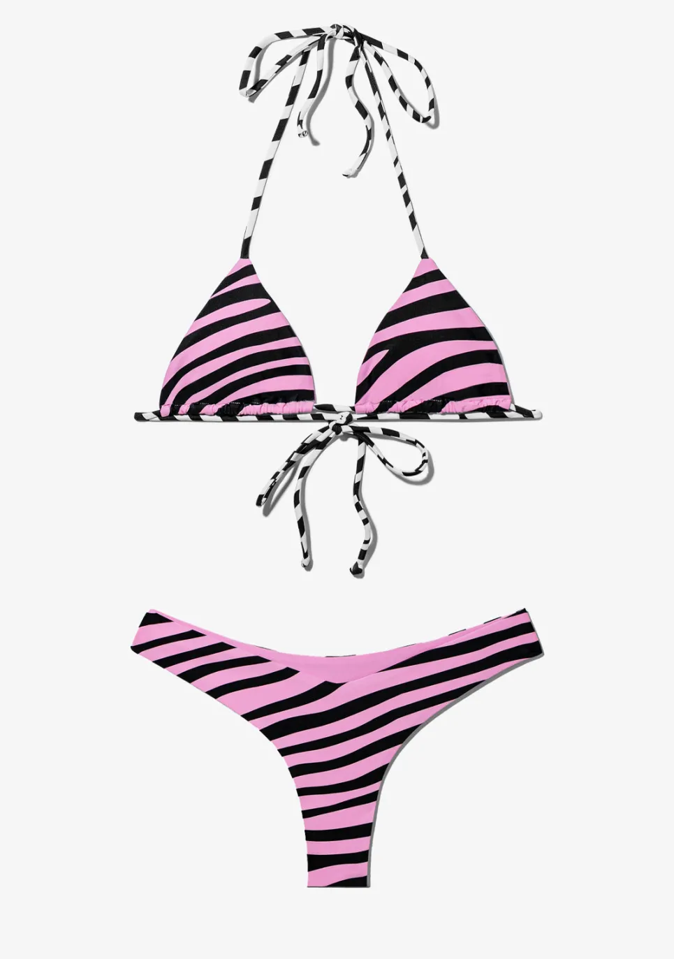 D.Franklin Samoa Top + Fiji Bottom Bikini Zebra Pink|Damen Bikinis Und Einteiler