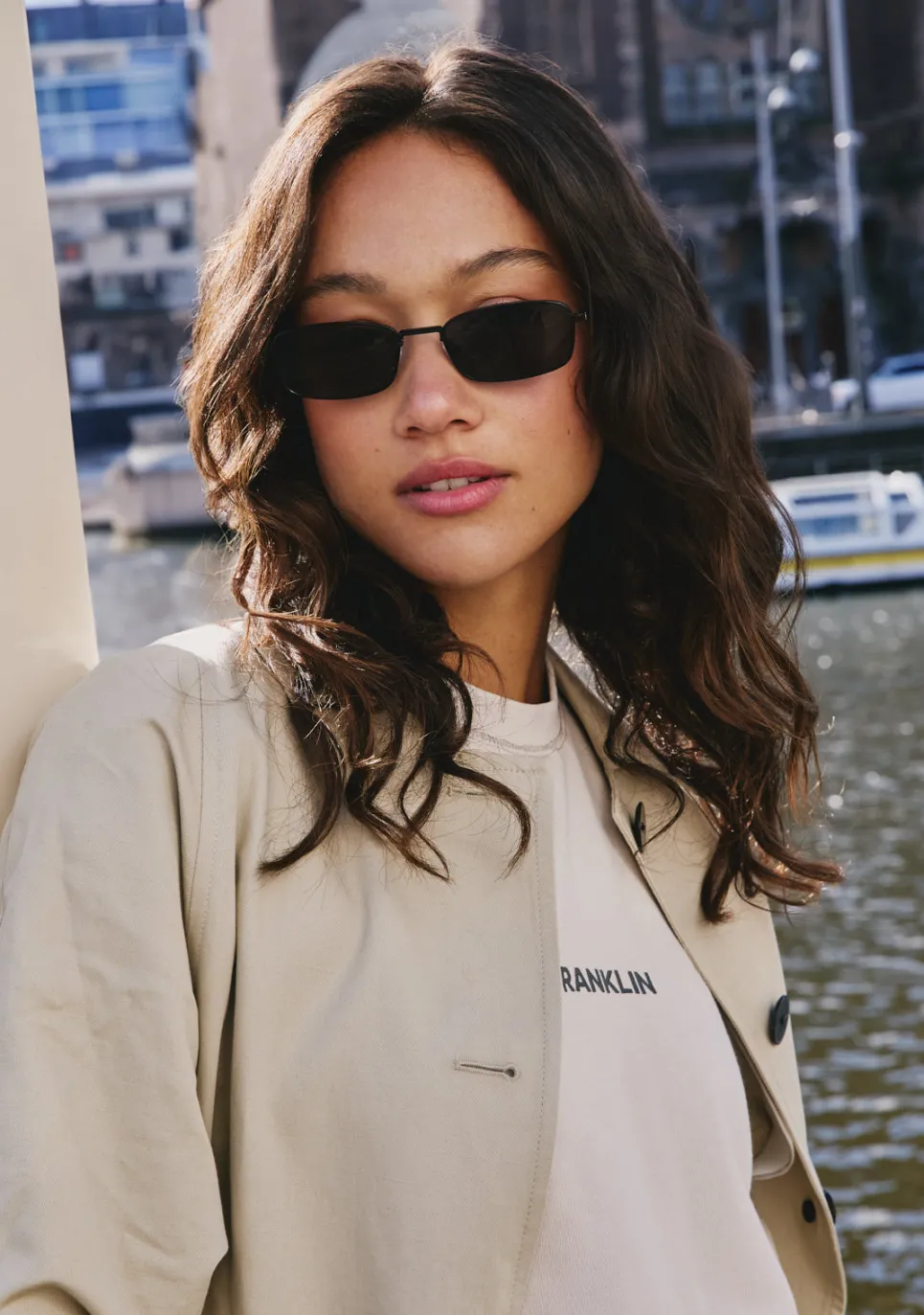 D.Franklin Square Legacy Black / Black|Damen Eckige Sonnenbrillen|Eckige Sonnenbrillen