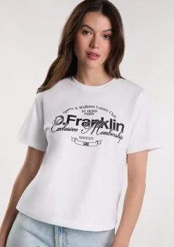D.Franklin St. Denis Club T-Shirt White / Black|Damen T-Shirts