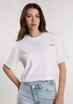 D.Franklin St. Denis Cropped T-Shirt White / Black|Damen T-Shirts