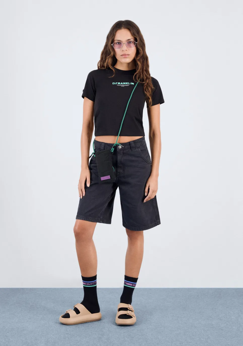 D.Franklin Tomorrow Cropped T-Shirt Black|Damen T-Shirts