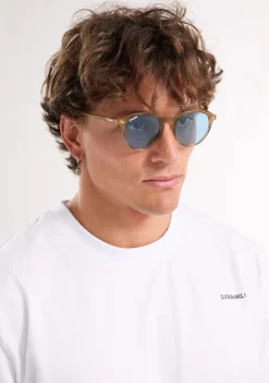 D.Franklin Ultra Light Max Amber / Blue|Damen Runde Sonnenbrillen|Polarisierte Sonnenbrillen