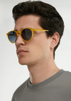D.Franklin Ultra Light Max Honey / Grad Blue|Damen Runde Sonnenbrillen|Polarisierte Sonnenbrillen