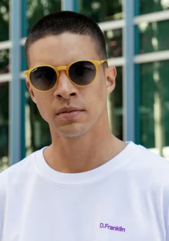 D.Franklin Ultra Light Max Honey / Grad Blue|Damen Runde Sonnenbrillen|Polarisierte Sonnenbrillen