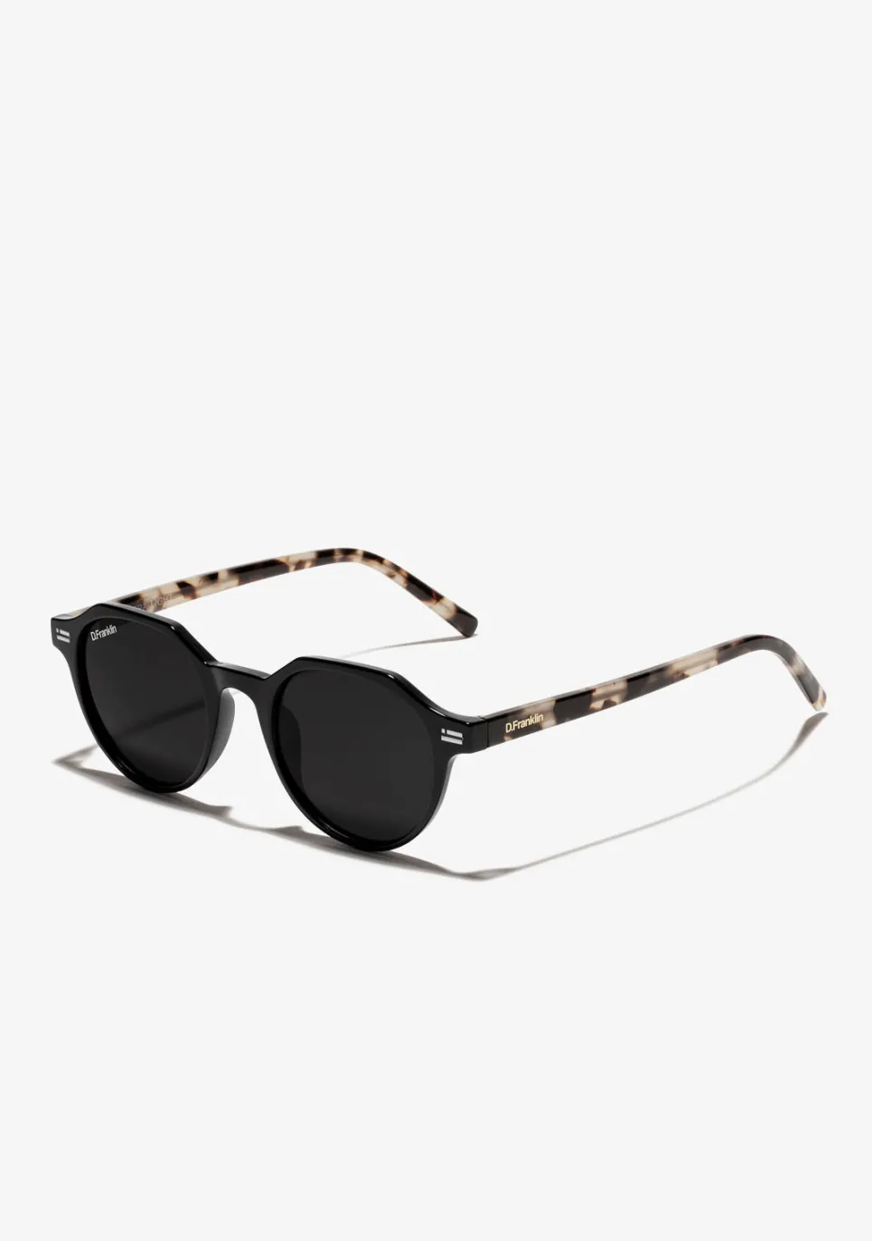 D.Franklin Ultra Light S Round Black / Black|Damen Runde Sonnenbrillen|Polarisierte Sonnenbrillen