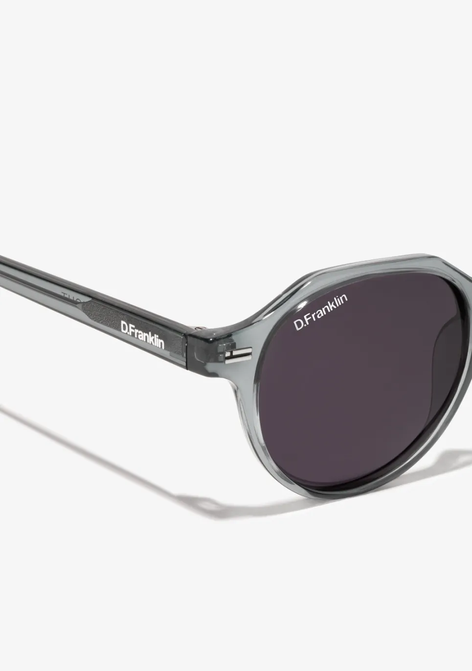 D.Franklin Ultra Light S Round Crystal Grey / Black|Damen Runde Sonnenbrillen|Polarisierte Sonnenbrillen
