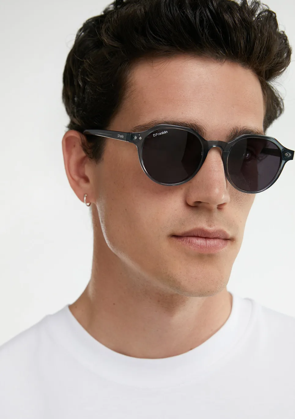 D.Franklin Ultra Light S Round Crystal Grey / Black|Damen Runde Sonnenbrillen|Polarisierte Sonnenbrillen