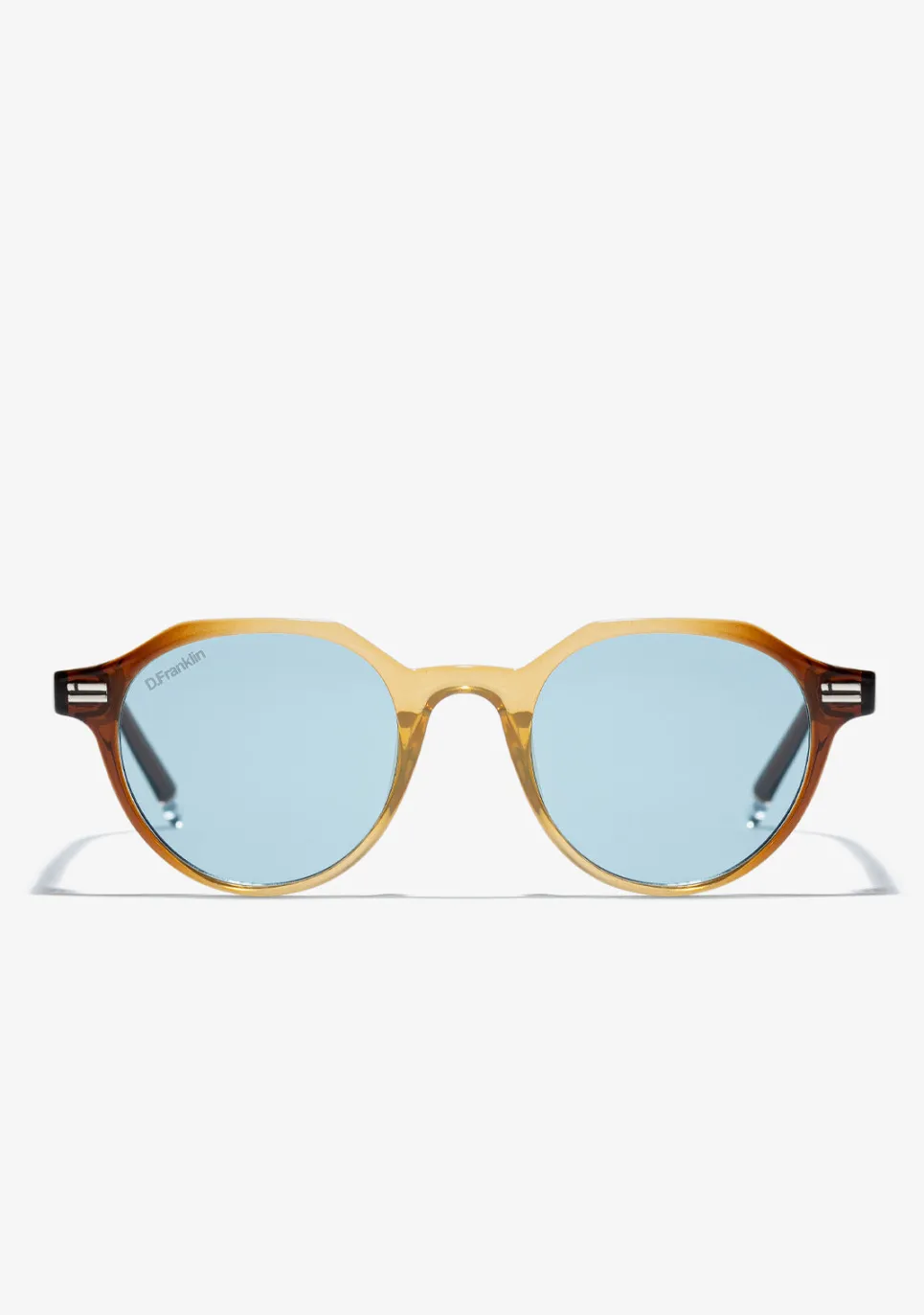 D.Franklin Ultra Light S Round Trans Brown / Trans Blue|Damen Runde Sonnenbrillen|Runde Sonnenbrillen