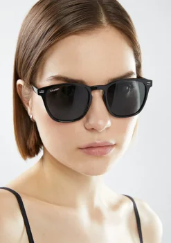 D.Franklin Ultra Light SQ High Black / Black|Damen Eckige Sonnenbrillen|Polarisierte Sonnenbrillen