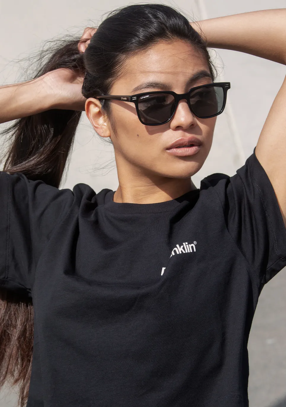D.Franklin Ultra Light SQ Low Black / Black|Damen Eckige Sonnenbrillen|Polarisierte Sonnenbrillen
