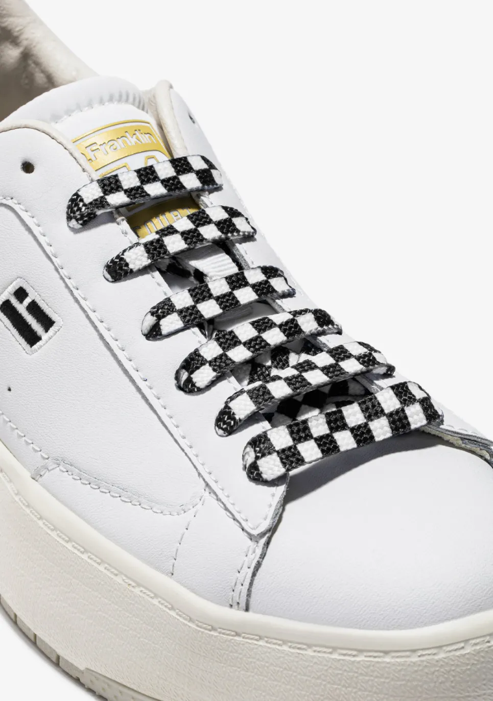 D.Franklin Urban Check Shoelaces Black / White|Damen Schnürsenkel|Schnürsenkel