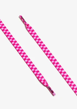 D.Franklin Urban Check Shoelaces Pink / White|Damen Schnürsenkel|Schnürsenkel