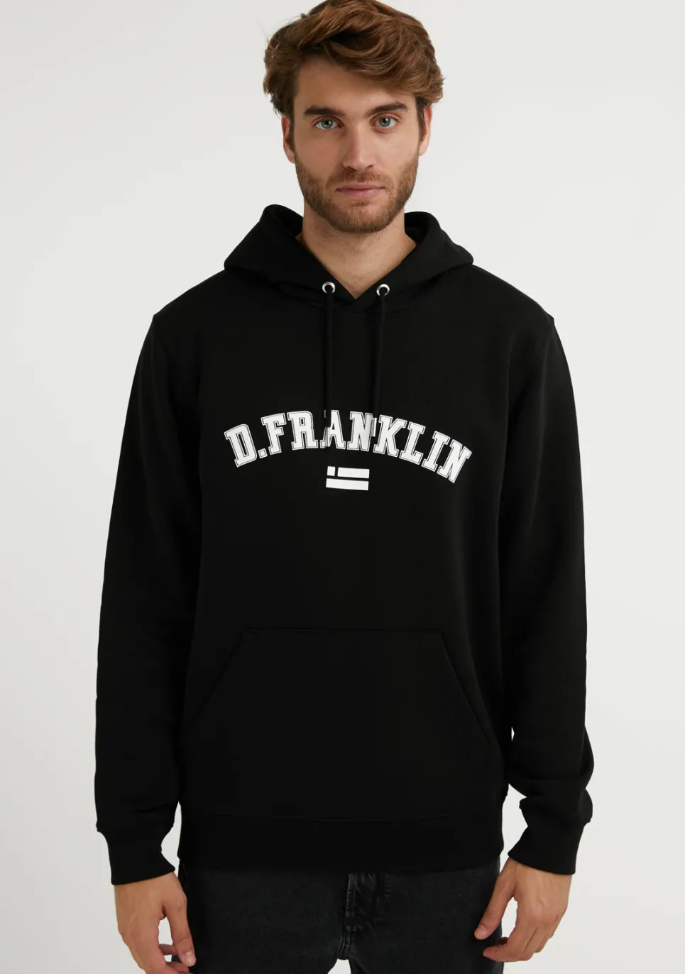 D.Franklin Varsity Hoodie Black / White|Damen Sweatshirts|Sweatshirts