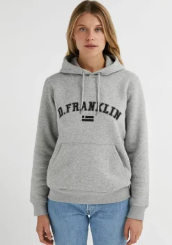 D.Franklin Varsity Hoodie Grey / Black|Damen Sweatshirts|Sweatshirts