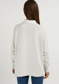 D.Franklin Varsity Oversized Crew Neck Sweatshirt Grey / Black|Damen Sweatshirts