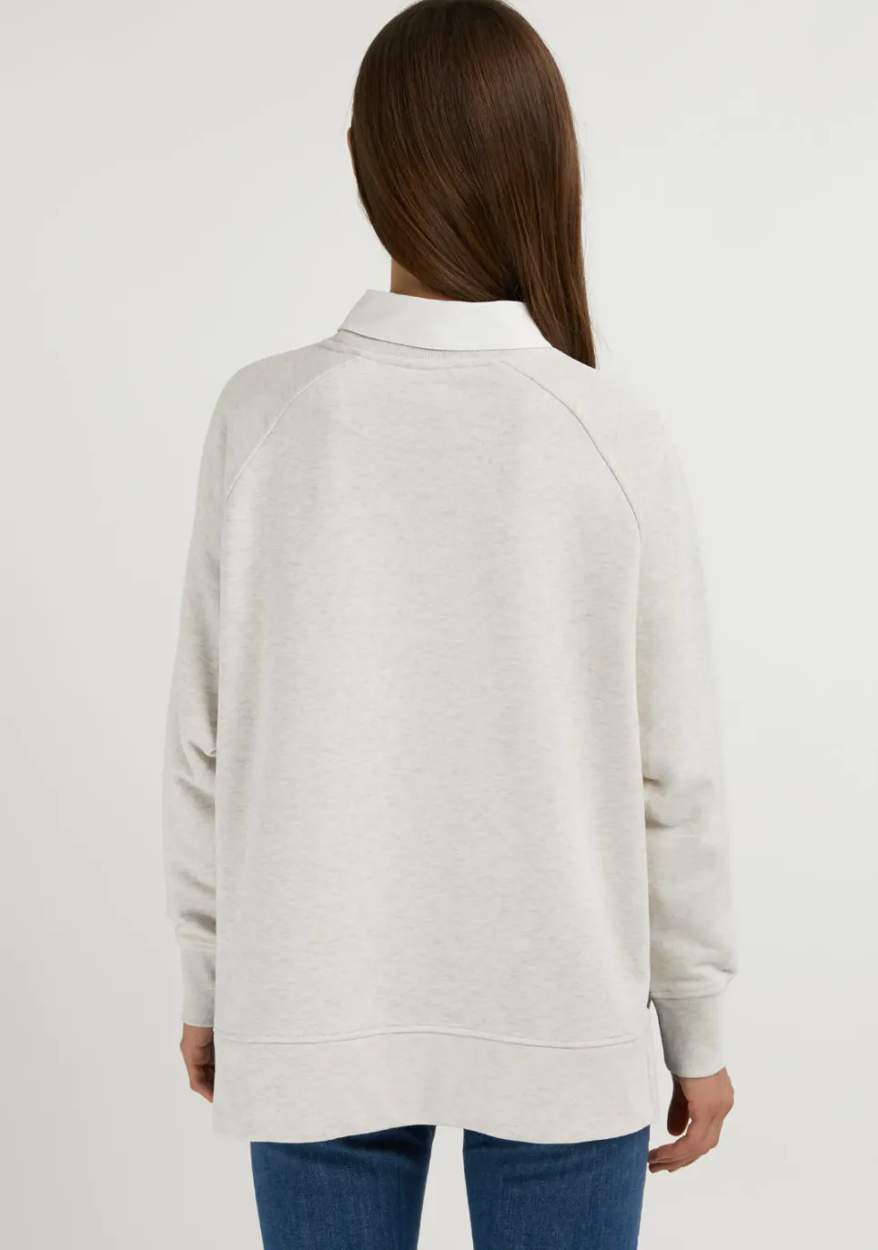 D.Franklin Varsity Oversized Crew Neck Sweatshirt Grey / Black|Damen Sweatshirts