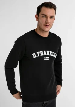 D.Franklin Varsity Sweatshirt Black / White|Herren Sweatshirts