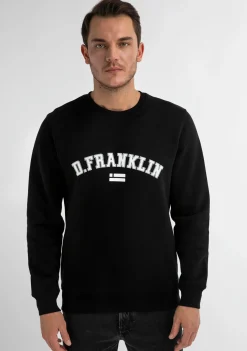 D.Franklin Varsity Sweatshirt Black / White|Herren Sweatshirts