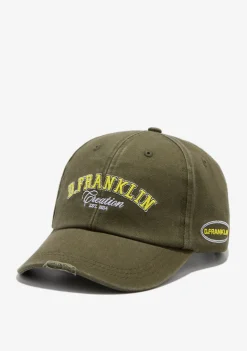 D.Franklin Varsity Washed Cap Army Green|Damen Kappen|Kappen
