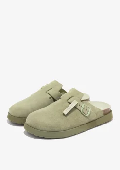 D.Franklin Vibe Clog Buckle Khaki|Damen Sandalen