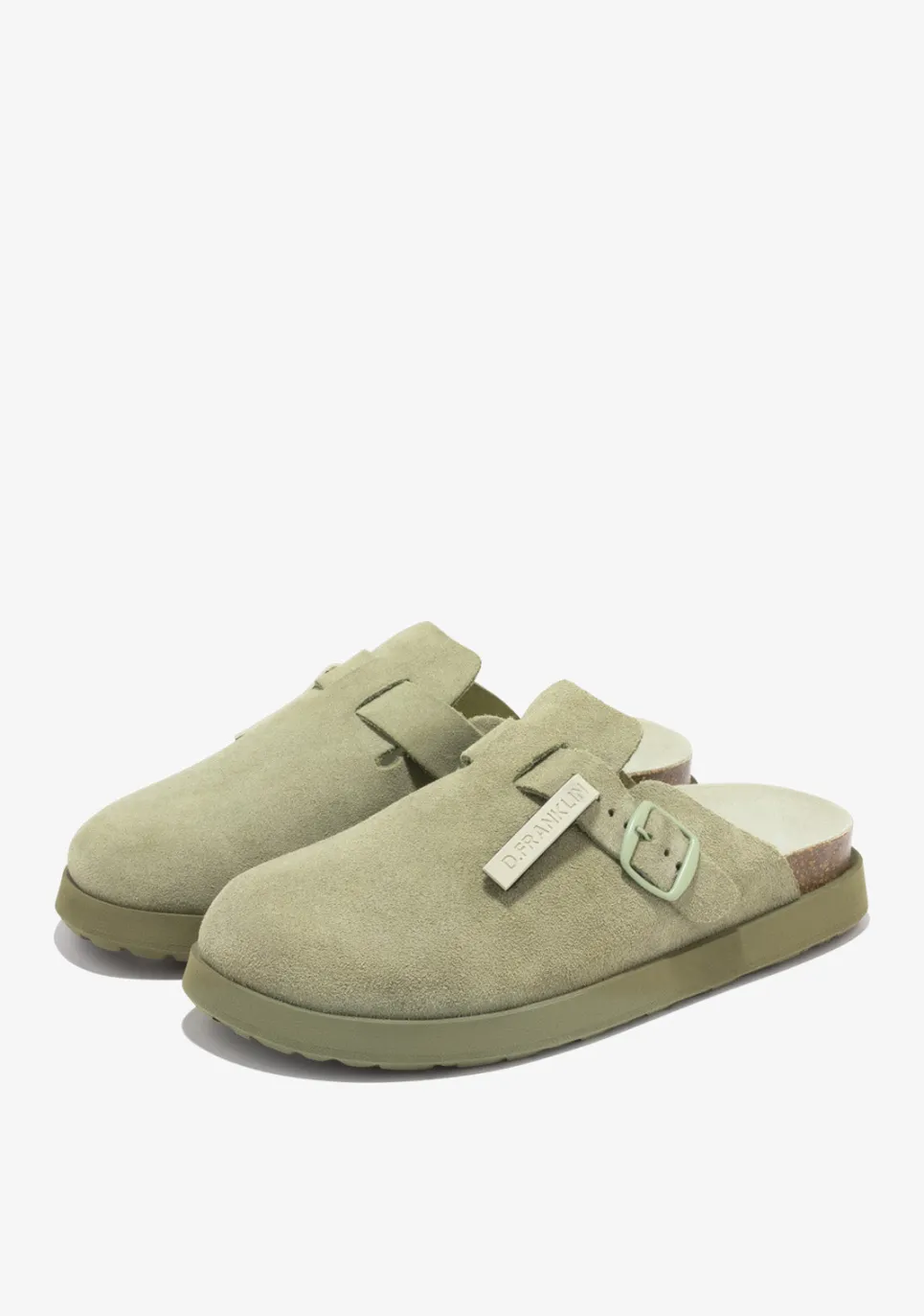D.Franklin Vibe Clog Buckle Khaki|Damen Sandalen