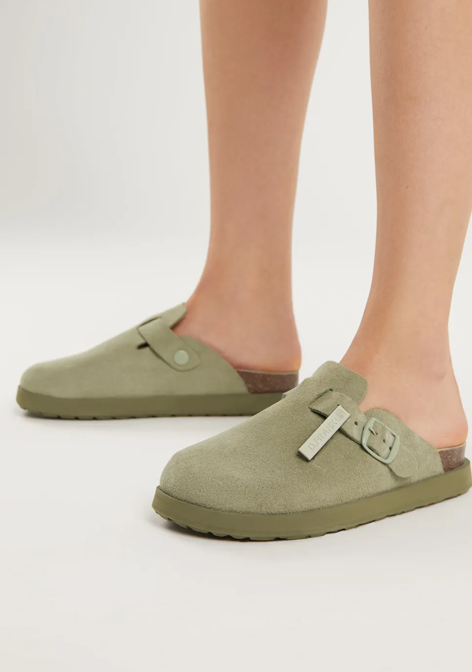 D.Franklin Vibe Clog Buckle Khaki|Damen Sandalen